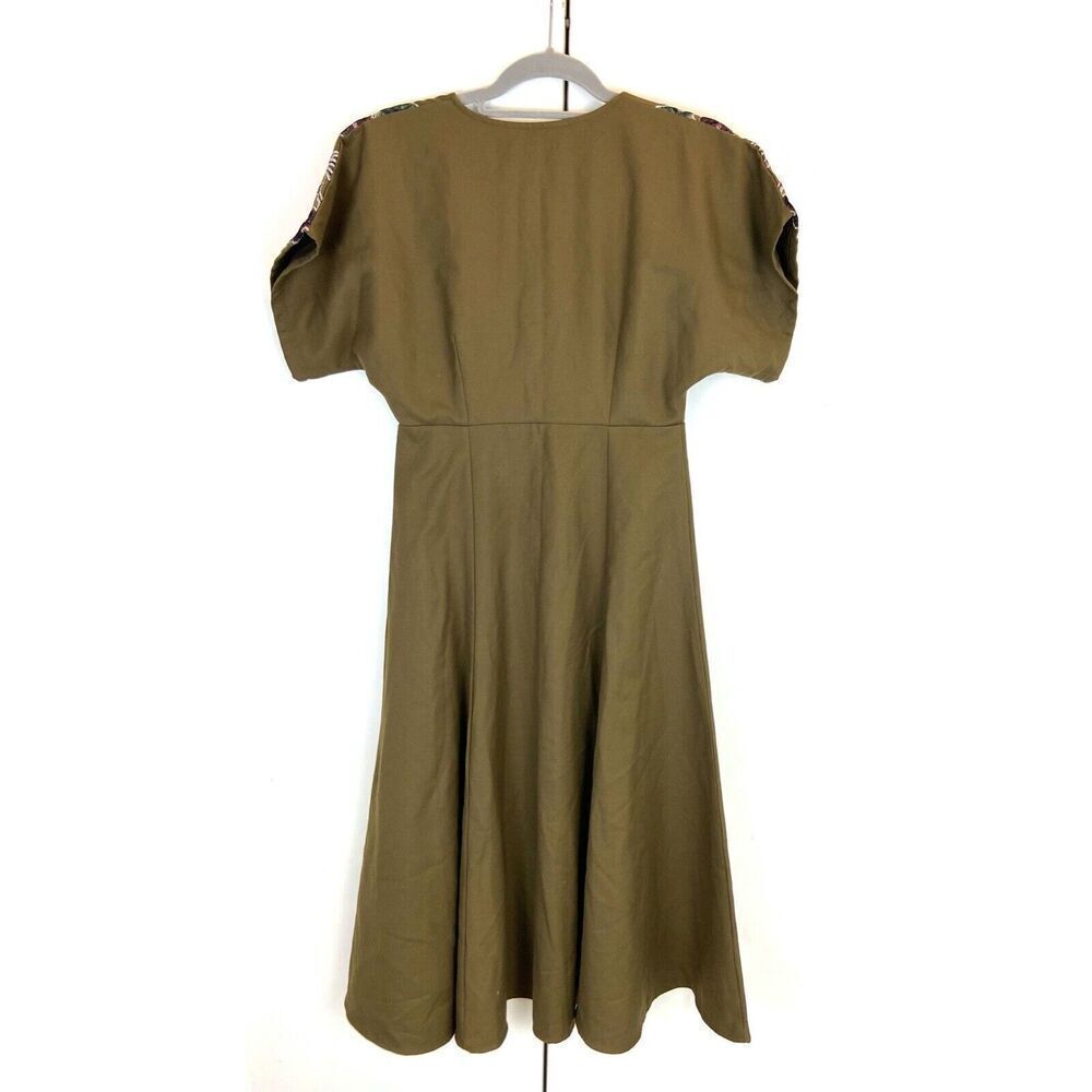 NWT Hemant & Nandita Swing Dress women's 2 textured floral midi kaftan - Picture 3 of 6